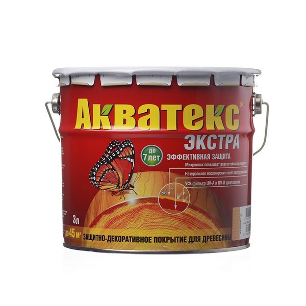Антисептик Акватекс Экстра декоративный для дерева калужница 3 л