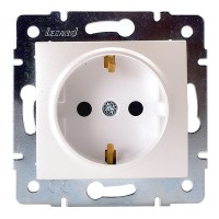 Розетка Lezard KARINA 707-3088-124B скрытая установка жемчужно-белая со шторками