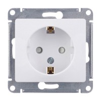 Розетка Schneider Electric Glossa GSL000145 скрытая установка белый с заземлением со шторками