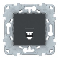 Розетка телефонная Schneider Electric Unica NEW NU549254 скрытая установка антрацит один модуль RJ11