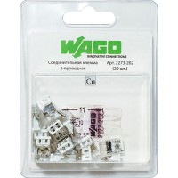 Клемма на 2 провода Wago 2273-202 0,5-2,5 кв. мм без пасты (20 шт.)