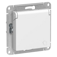 Розетка Schneider Electric Atlas Design ATN000146 скрытая установка белая с заземлением со шторками с крышкой