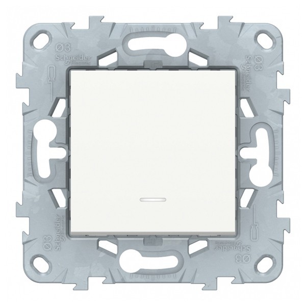 Переключатель Schneider Electric Unica NEW NU520518N одноклавишный перекрестный скрытая установка белый с подсветкой