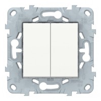 Переключатель Schneider Electric Unica NEW NU521318 двухклавишный на 2 направления скрытая установка белый