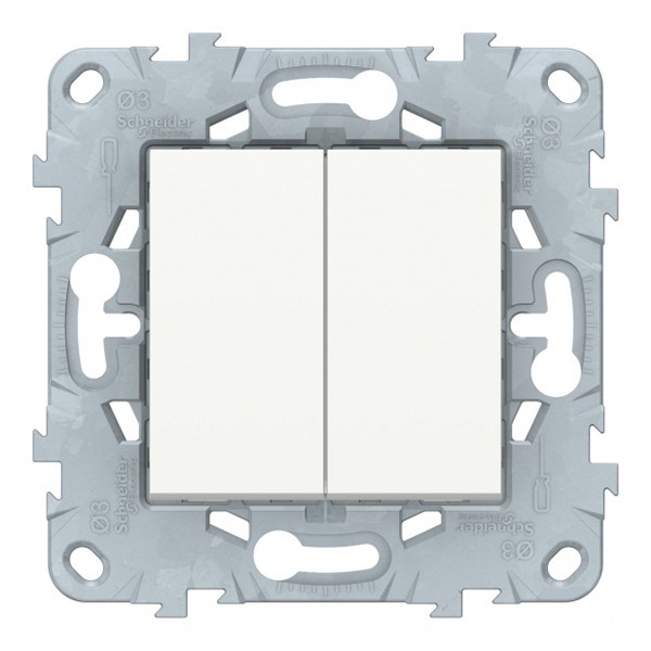 Переключатель Schneider Electric Unica NEW NU521318 двухклавишный на 2 направления скрытая установка белый