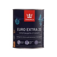 Краска водно-дисперсионная Tikkurila Euro Extra 20 моющаяся белая основа А 0,9 л