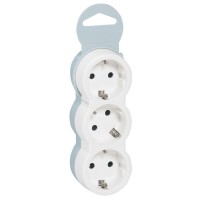 Разветвитель (тройник) Legrand Helium (50656) с заземлением 16 А 230 В 3,6 кВт 3 розетки IP20 белый