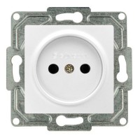 Розетка GUNSAN Eqona 16401100-151113 скрытая установка белая без заземления IP20