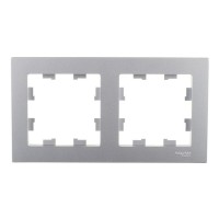 Рамка Schneider Electric Atlas Design ATN000302 двухместная универсальная алюминий