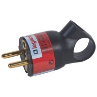 Вилка бытовая Legrand Helium (50194) угловая с заземлением 16 А 230 В IP20 с кольцом черная