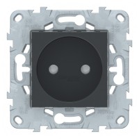 Розетка Schneider Electric Unica NEW NU503354 скрытая установка антрацит без заземления со шторками винтовой зажим