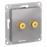 Розетка аудио Schneider Electric Atlas Design ATN000387 скрытая установка алюминий два модуля аудио